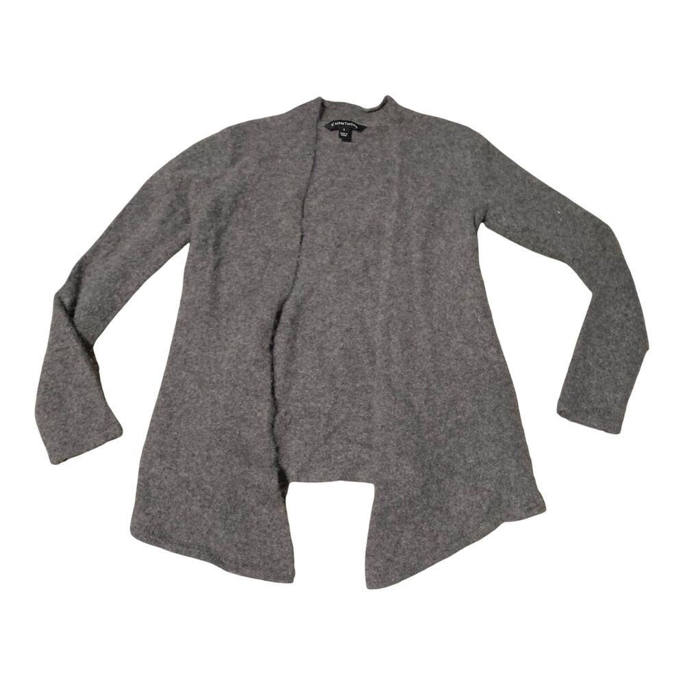 41 Hawthorn womens small  100% cashmere gray open front cardigan sweater